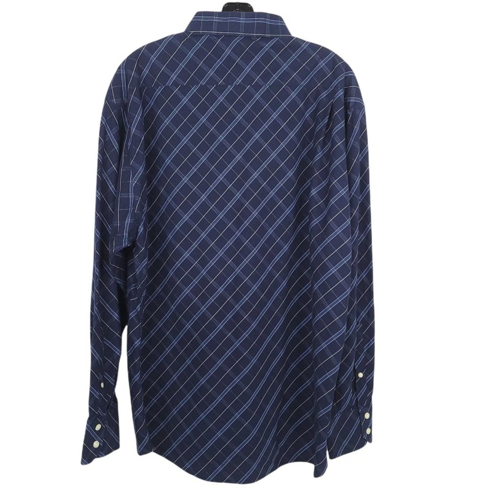 Alex Cannon Long Sleeve Button Up Shirt Mens Size XL Blue Plaid Spread Collar - Picture 2 of 7